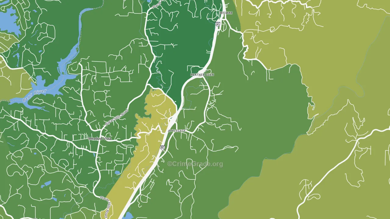 Heather Glen, CA Map of Vandalism Rates