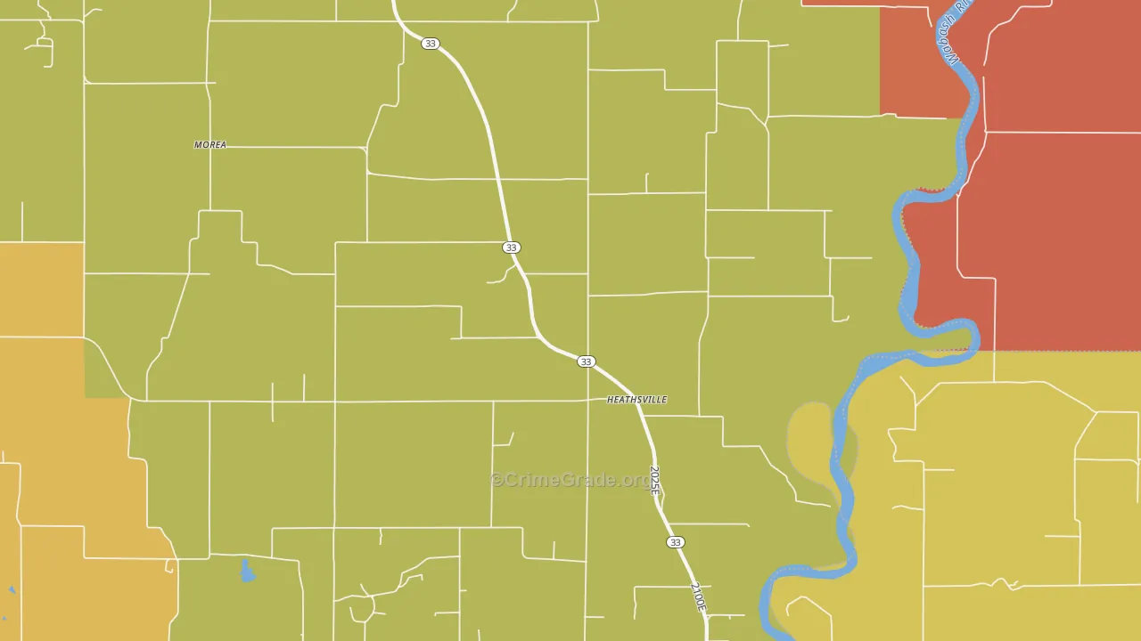Heathsville, IL Map of Vandalism Rates