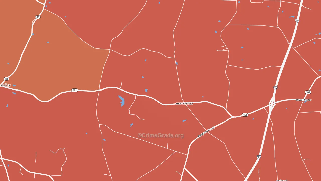 Heathsville, NC Map of Vandalism Rates