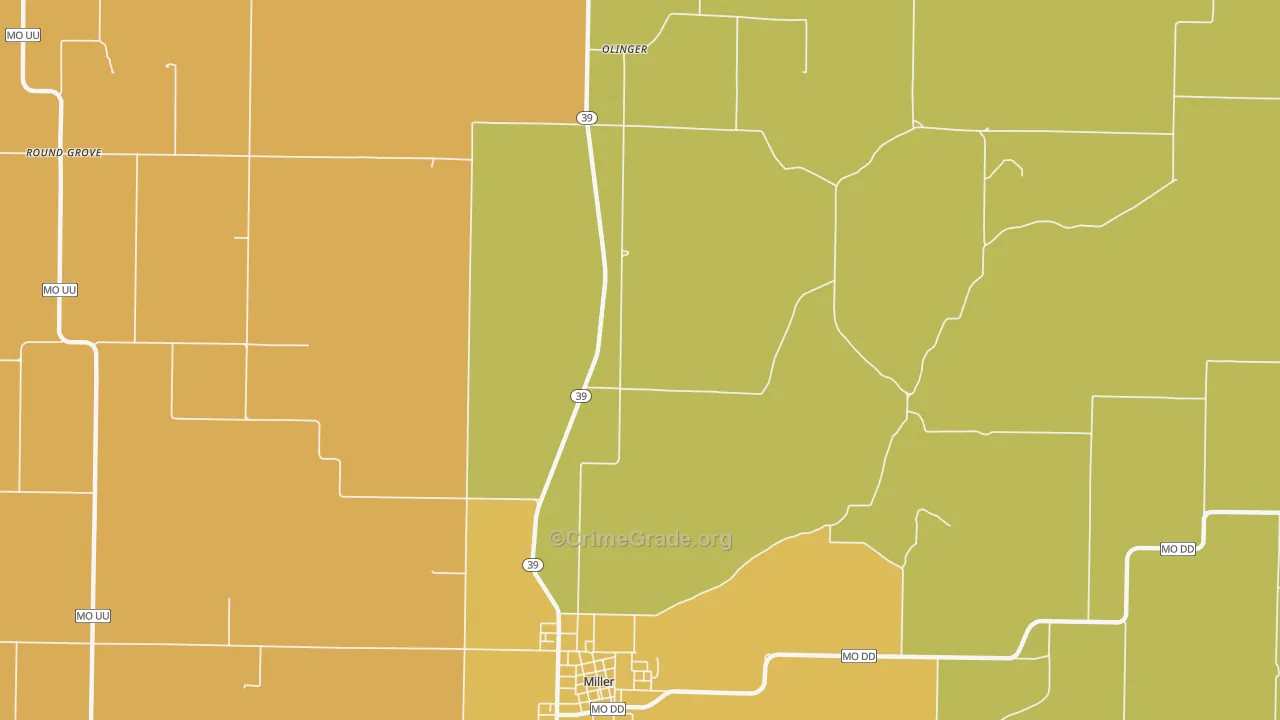 Heatonville, MO Map of Vandalism Rates