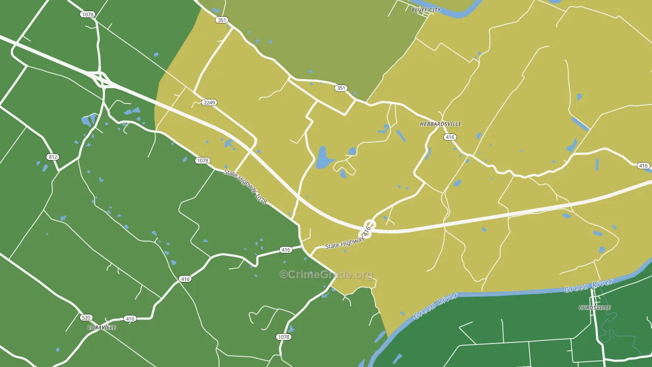 Hebbardsville, KY Map of Vandalism Rates