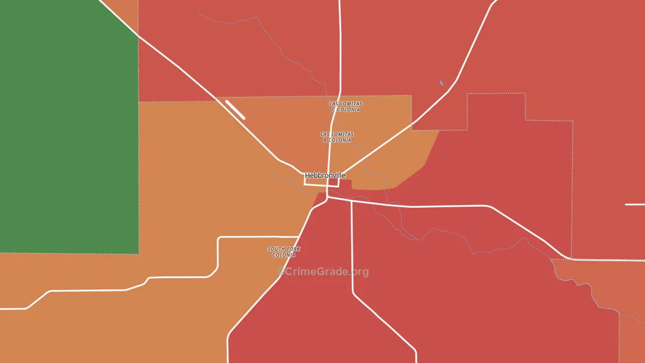 Hebbronville, TX Map of Vandalism Rates