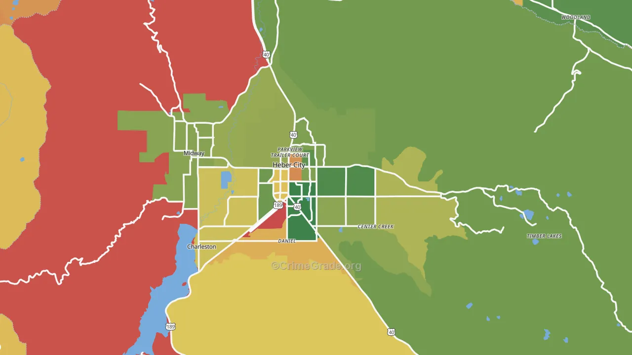 Heber City, UT Map of Vandalism Rates