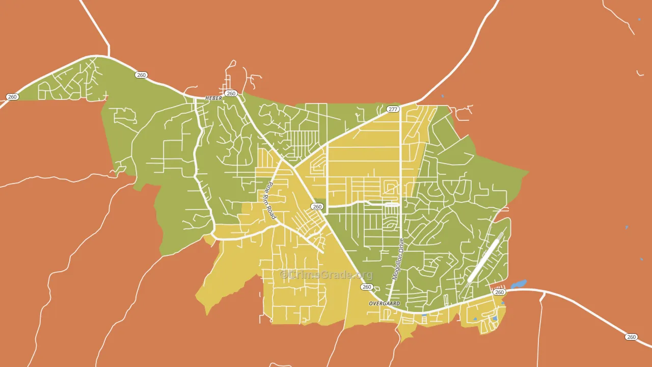 Heber-Overgaard, AZ Map of Vandalism Rates