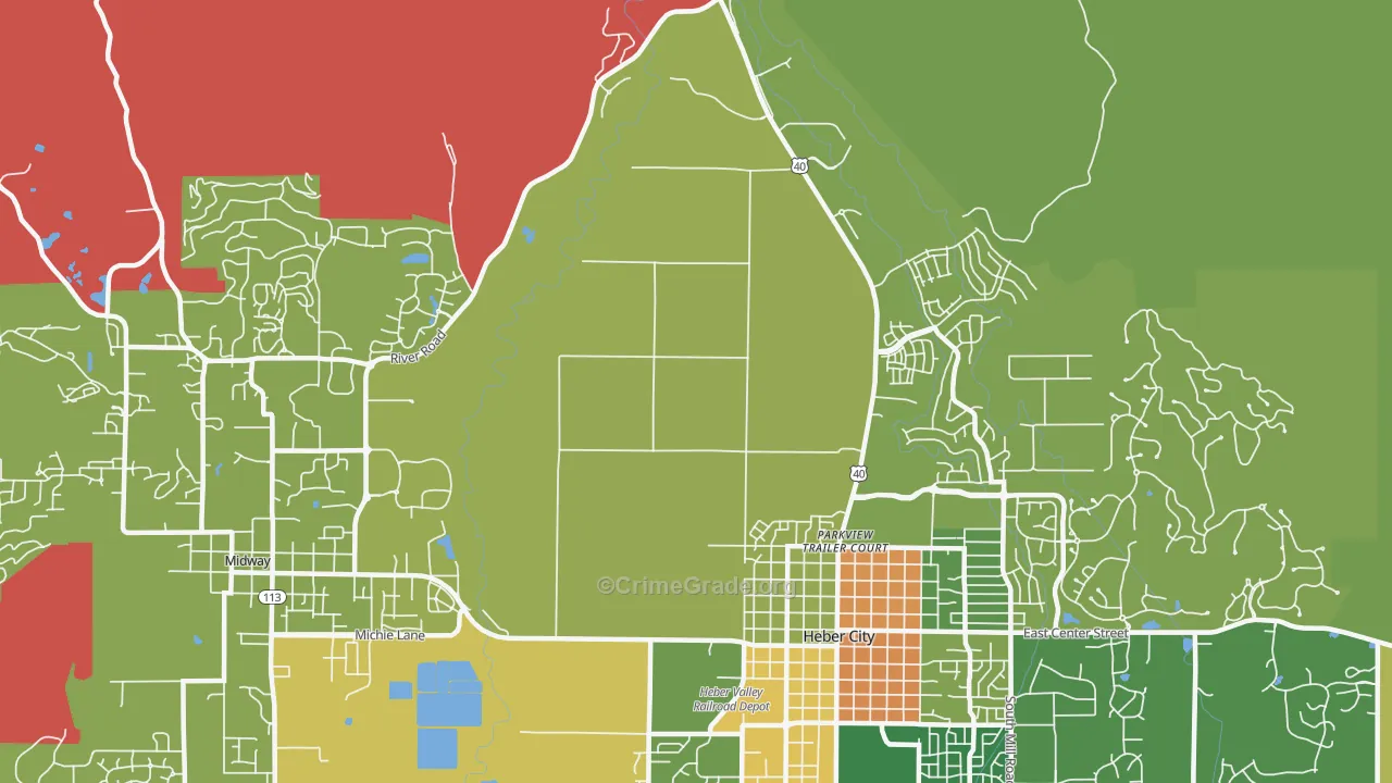 Heber, UT Map of Vandalism Rates