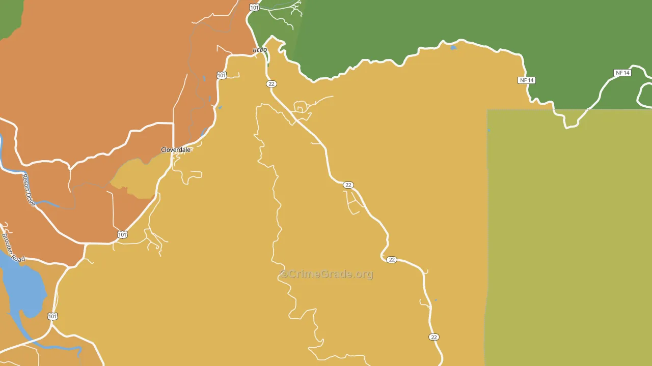 Hebo, OR Map of Vandalism Rates