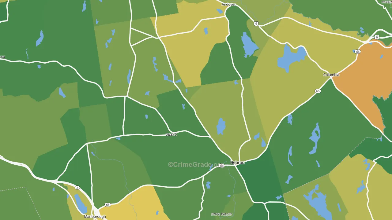 Hebron, CT Map of Vandalism Rates