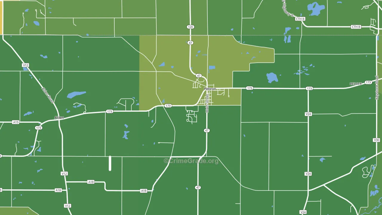 Hebron, IL Map of Vandalism Rates
