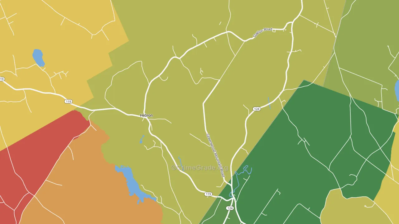 Hebron, ME Map of Vandalism Rates