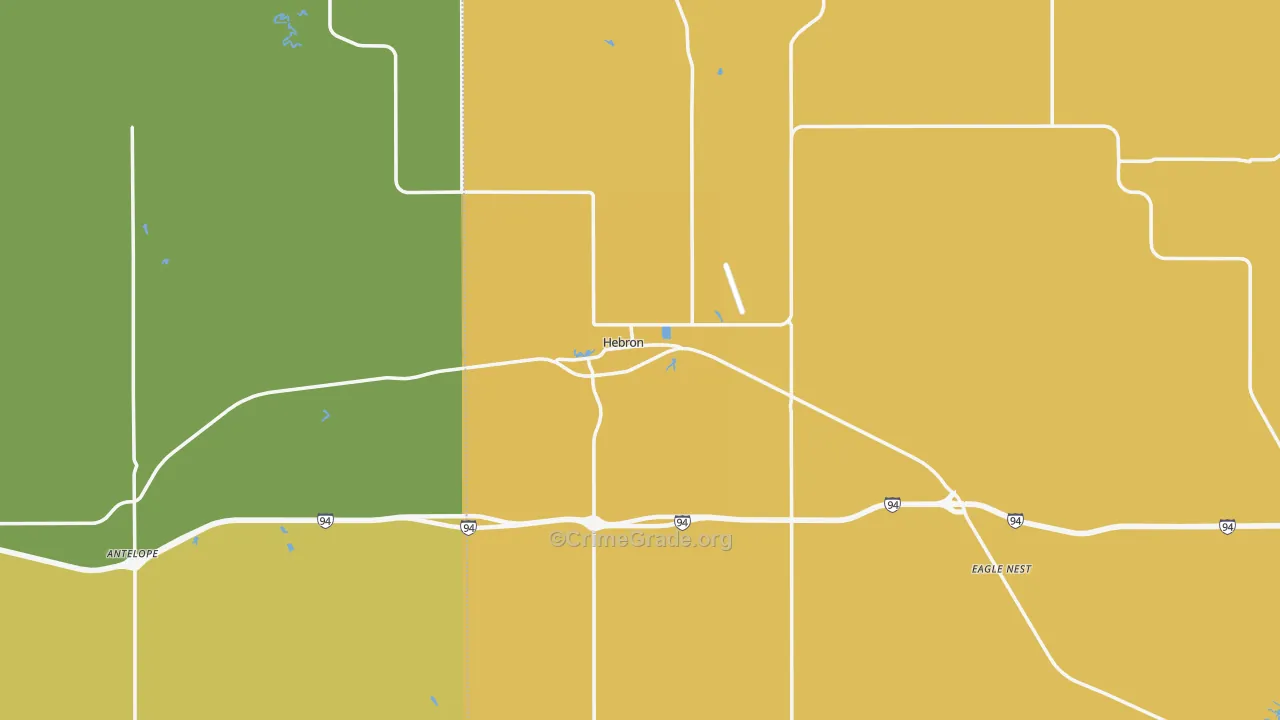Hebron, ND Map of Vandalism Rates