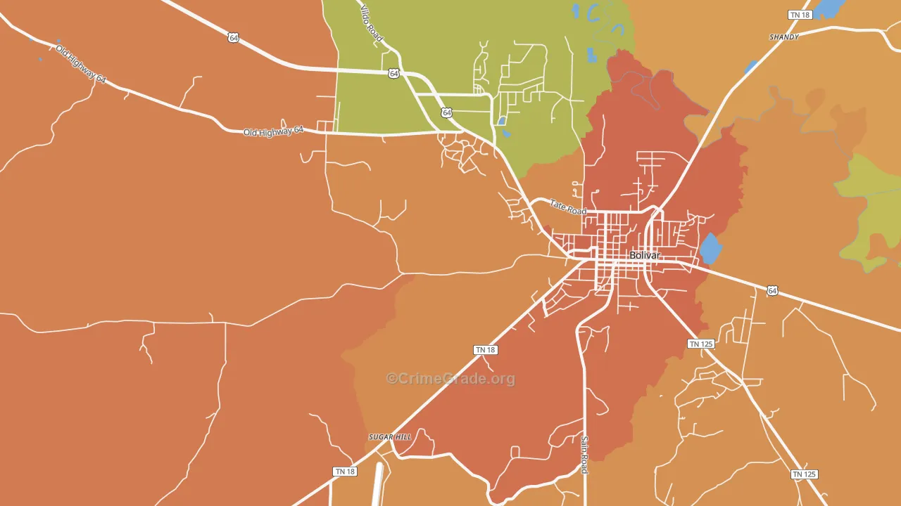 Hebron, TN Map of Vandalism Rates