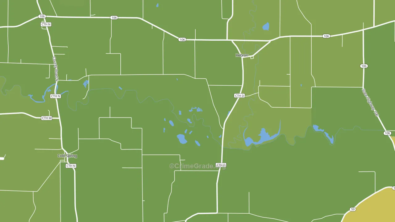 Hebron, WI Map of Vandalism Rates