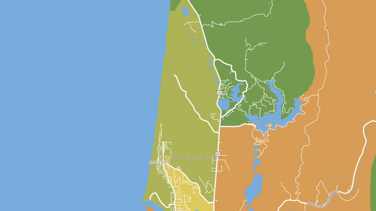 Heceta Beach, OR Map of Vandalism Rates