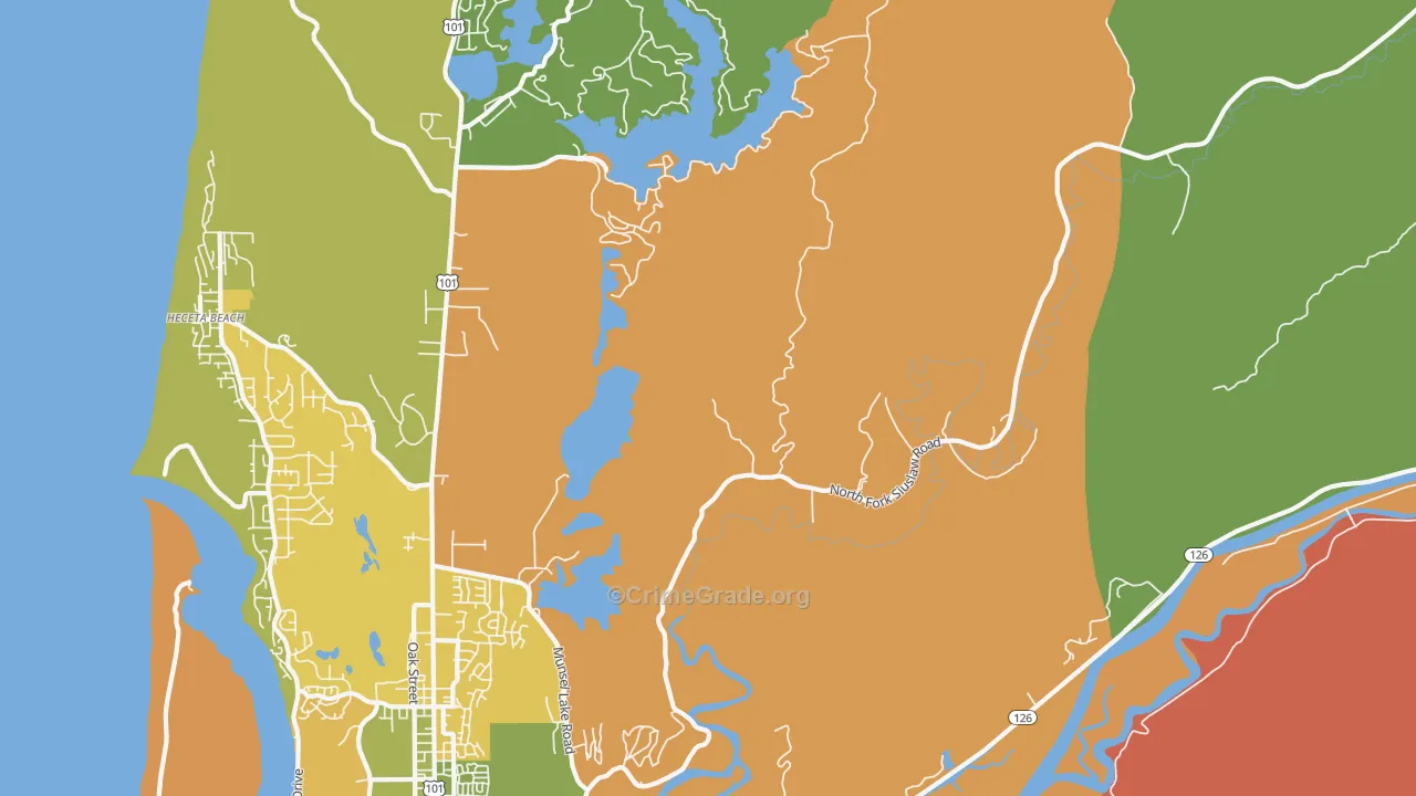 Heceta Junction, OR Map of Vandalism Rates