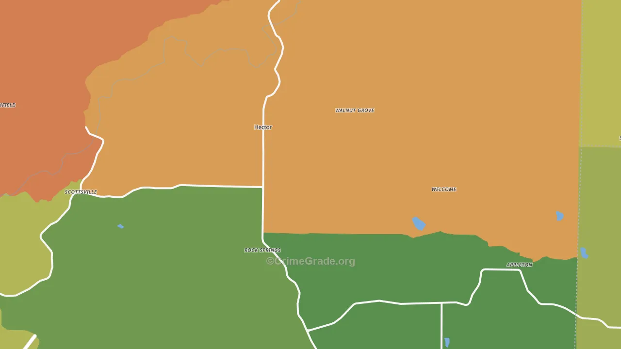 Hector, AR Map of Vandalism Rates