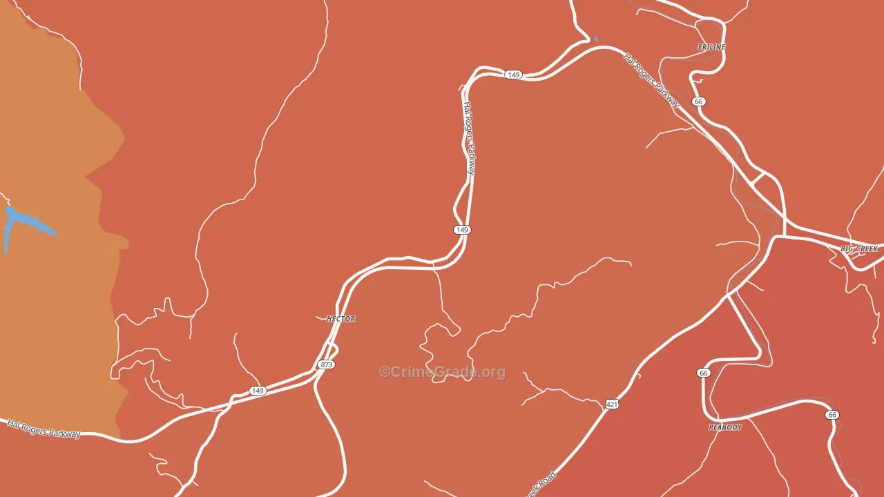 Hector, KY Map of Vandalism Rates
