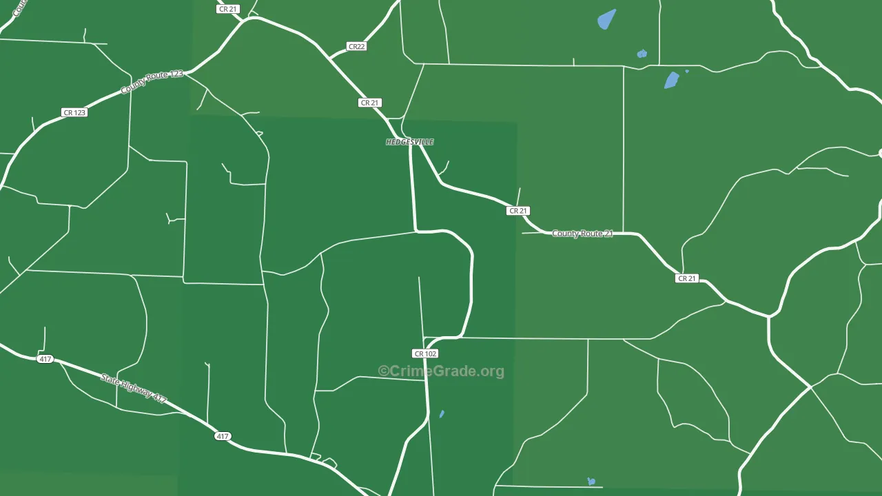 Hedgesville, NY Map of Vandalism Rates