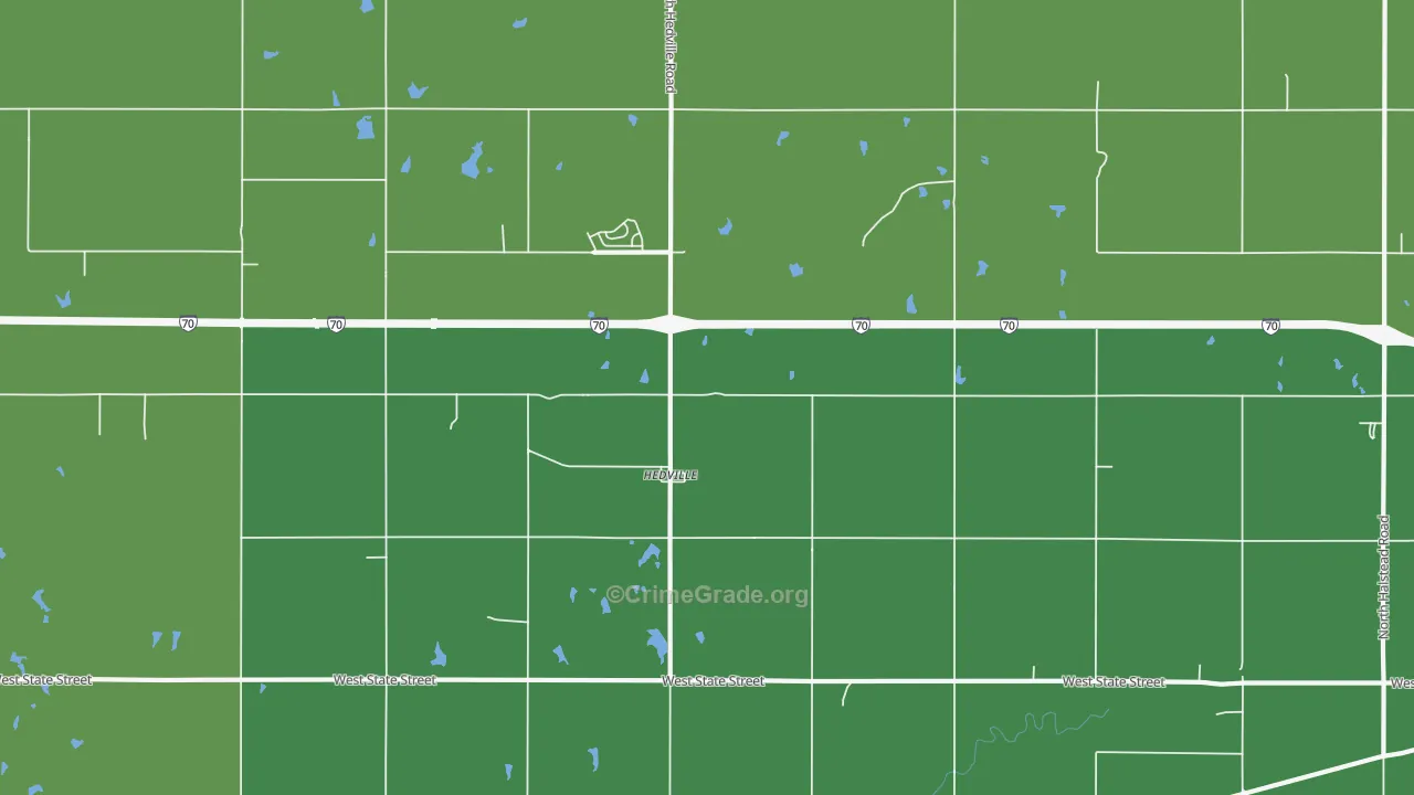 Hedville, KS Map of Vandalism Rates