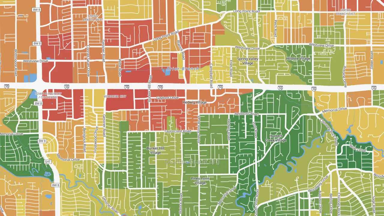 Hedwig Village, TX Map of Vandalism Rates