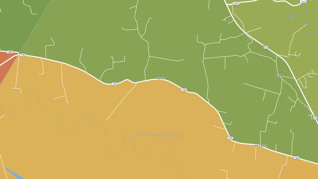 Heflin, KY Map of Vandalism Rates