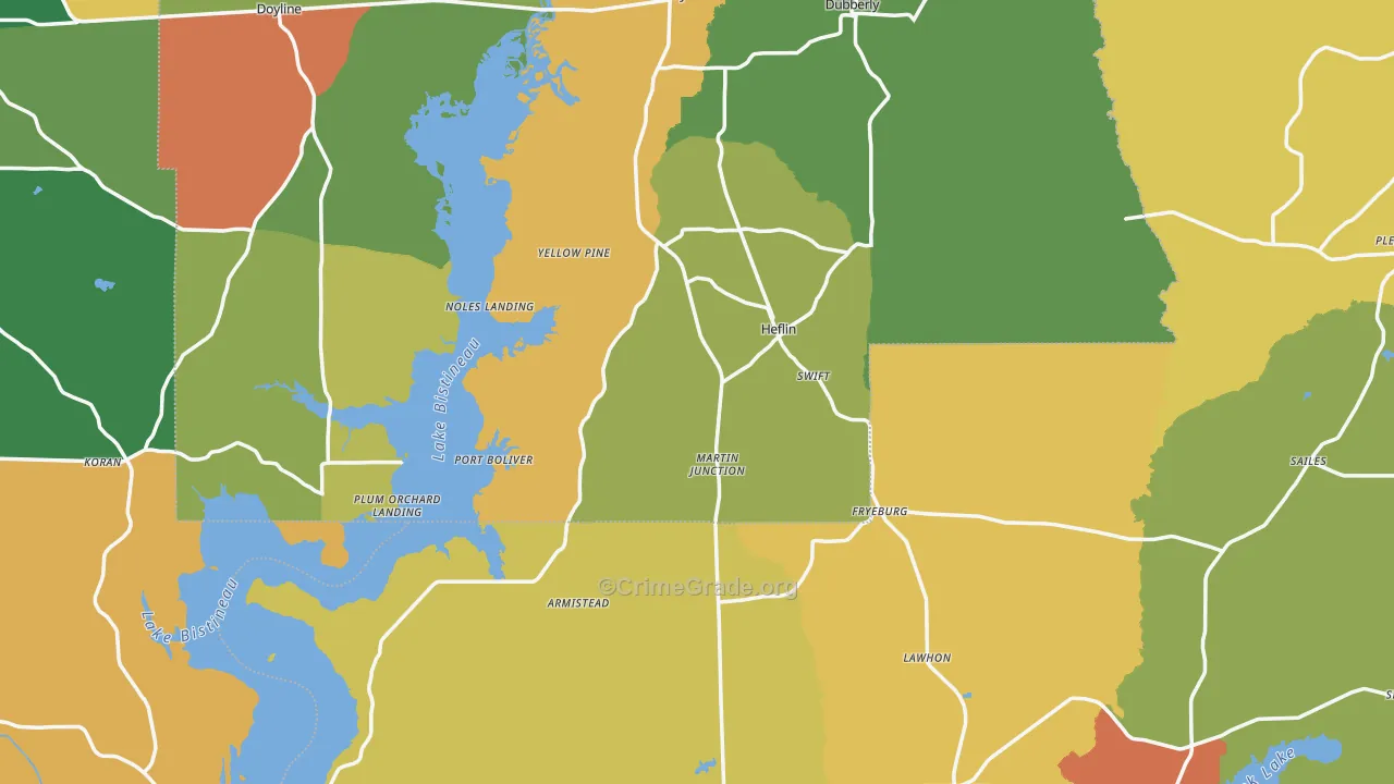 Heflin, LA Map of Vandalism Rates