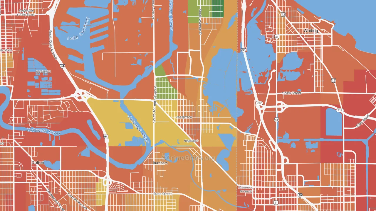 Hegewisch, Chicago, IL Map of Vandalism Rates