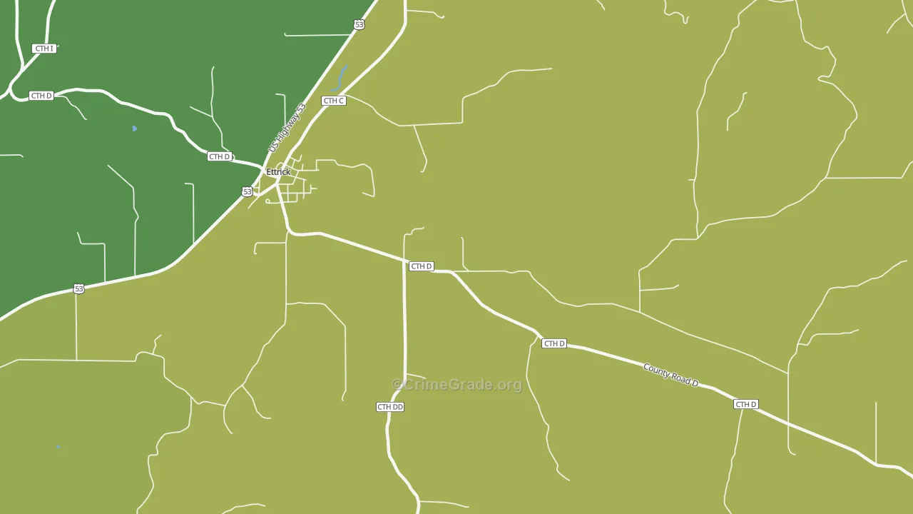Hegg, WI Map of Vandalism Rates