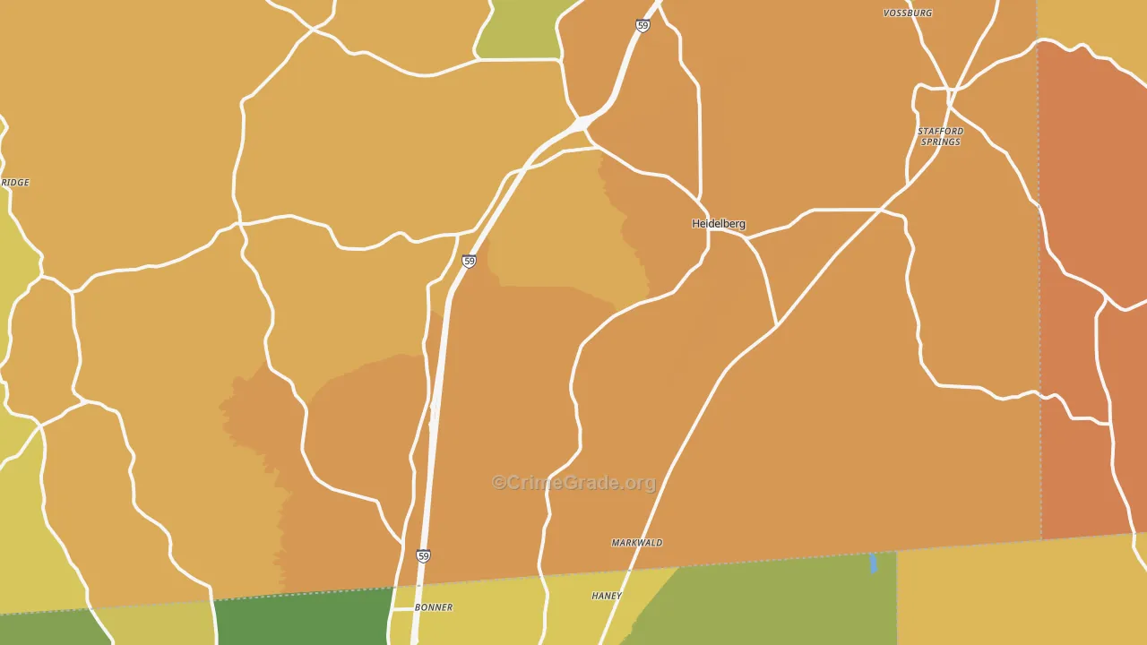 Heidelberg, MS Map of Vandalism Rates
