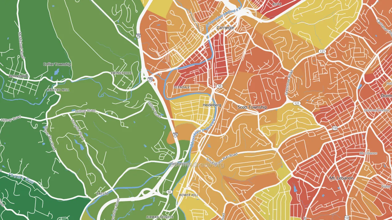 Heidelberg, PA Map of Vandalism Rates