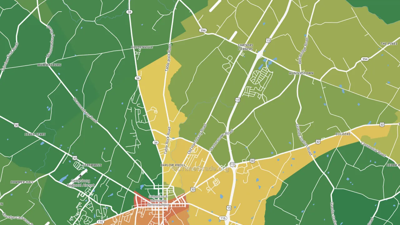 Heidlersburg, PA Map of Vandalism Rates