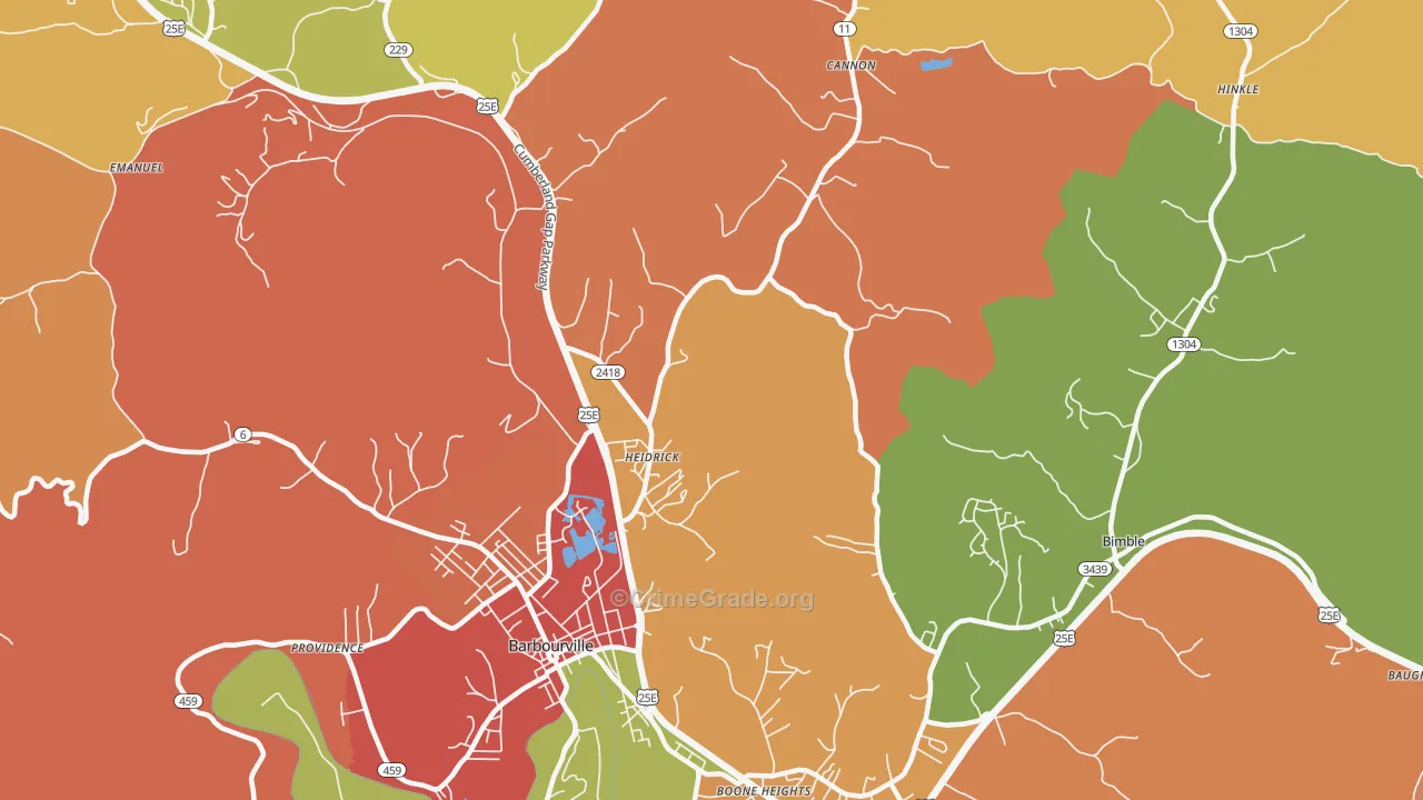 Heidrick, KY Map of Vandalism Rates