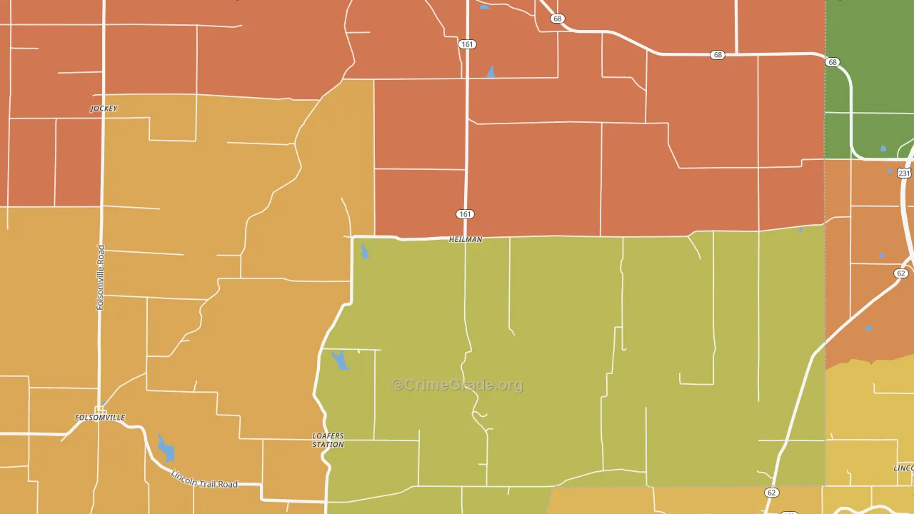 Heilman, IN Map of Vandalism Rates