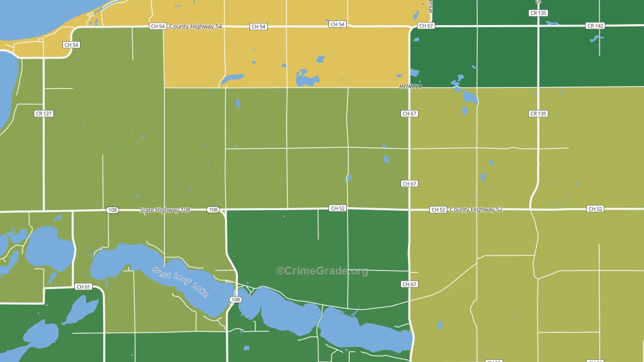 Heinola, MN Map of Vandalism Rates