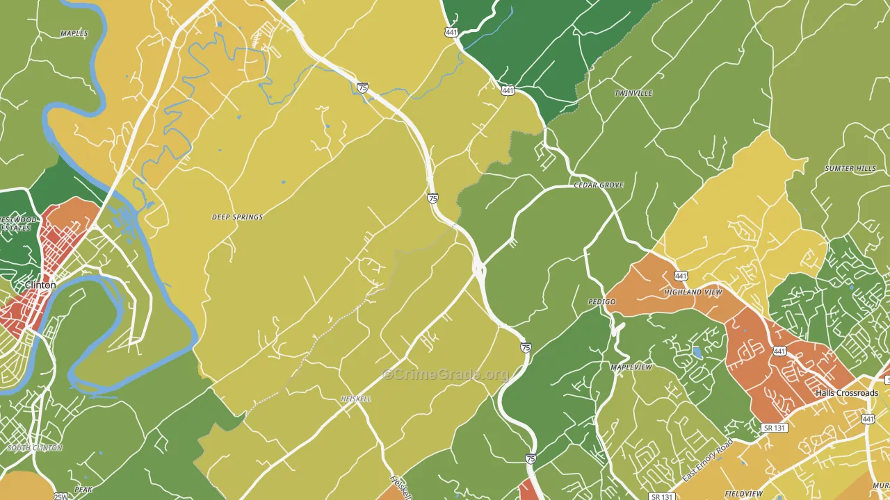Heiskell, TN Map of Vandalism Rates
