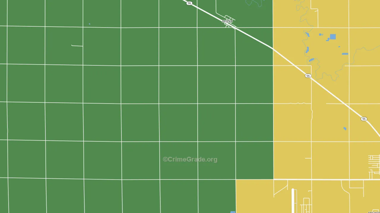 Heizer, KS Map of Vandalism Rates