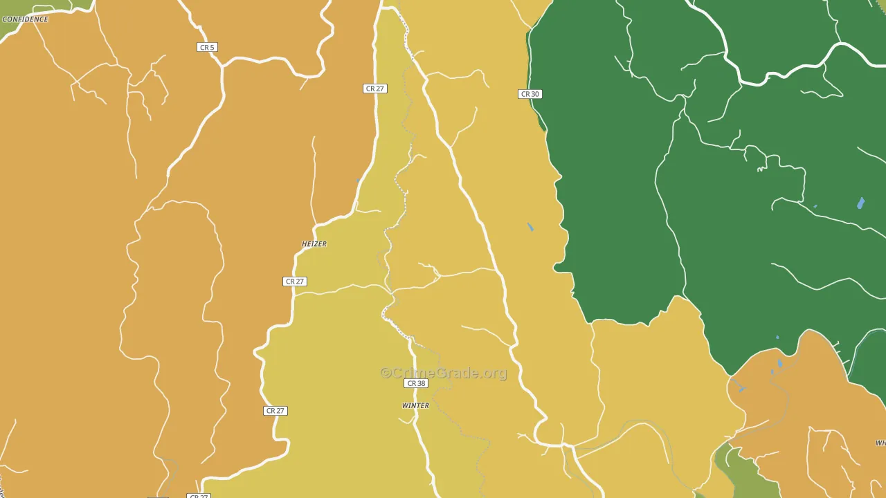 Heizer, WV Map of Vandalism Rates