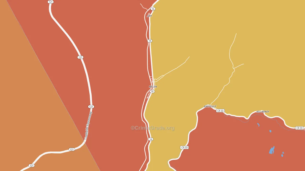 Helen, WV Map of Vandalism Rates