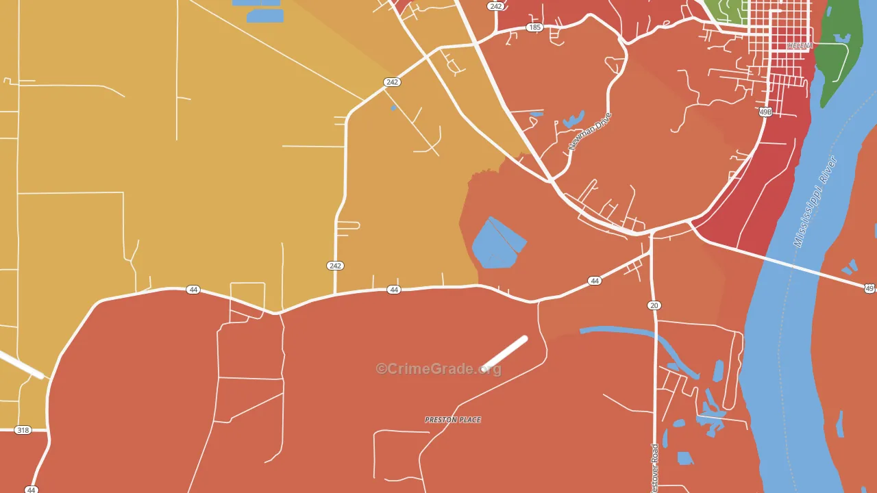 Helena Crossing, AR Map of Vandalism Rates