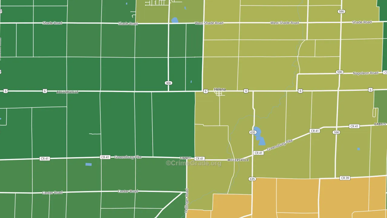 Helena, OH Map of Vandalism Rates