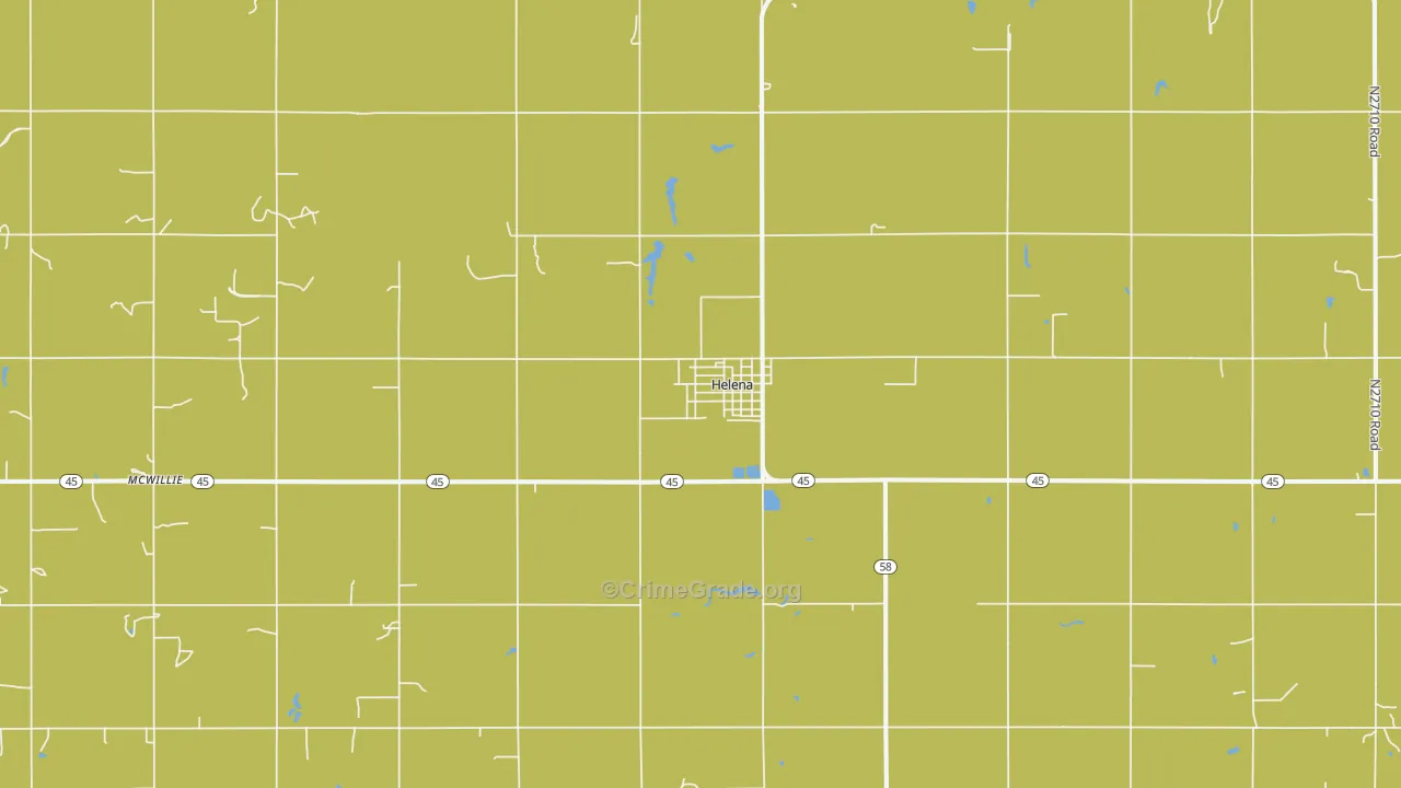 Helena, OK Map of Vandalism Rates