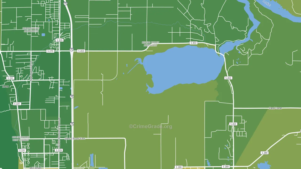 Helena Valley Northeast, MT Map of Vandalism Rates