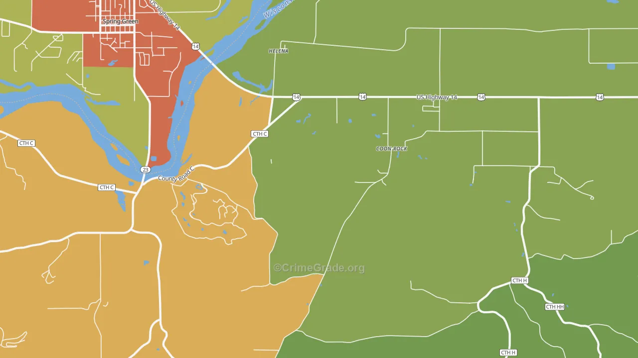 Helena, WI Map of Vandalism Rates