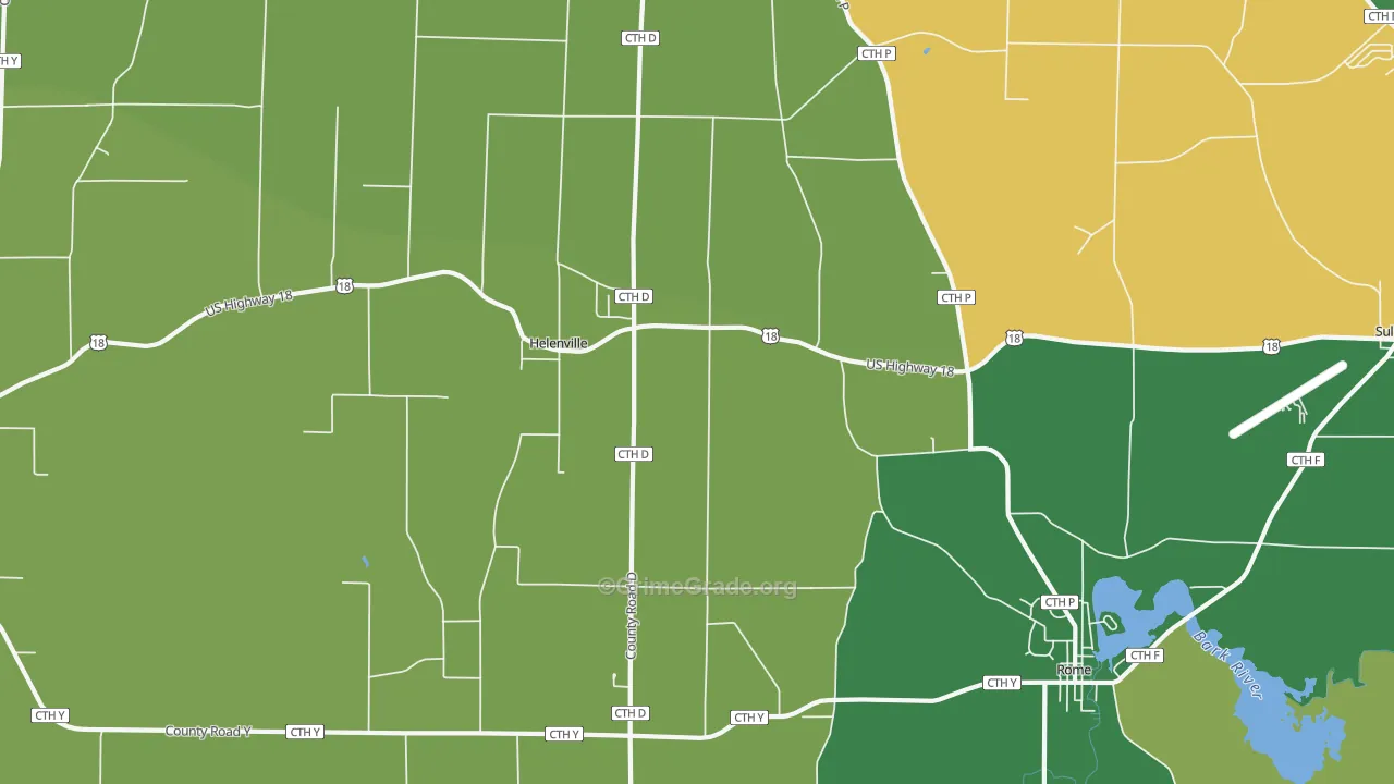 Helenville, WI Map of Vandalism Rates