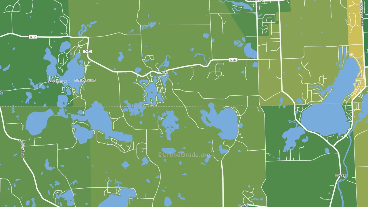 Hell, MI Map of Vandalism Rates