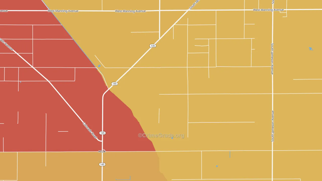Helm, CA Map of Vandalism Rates