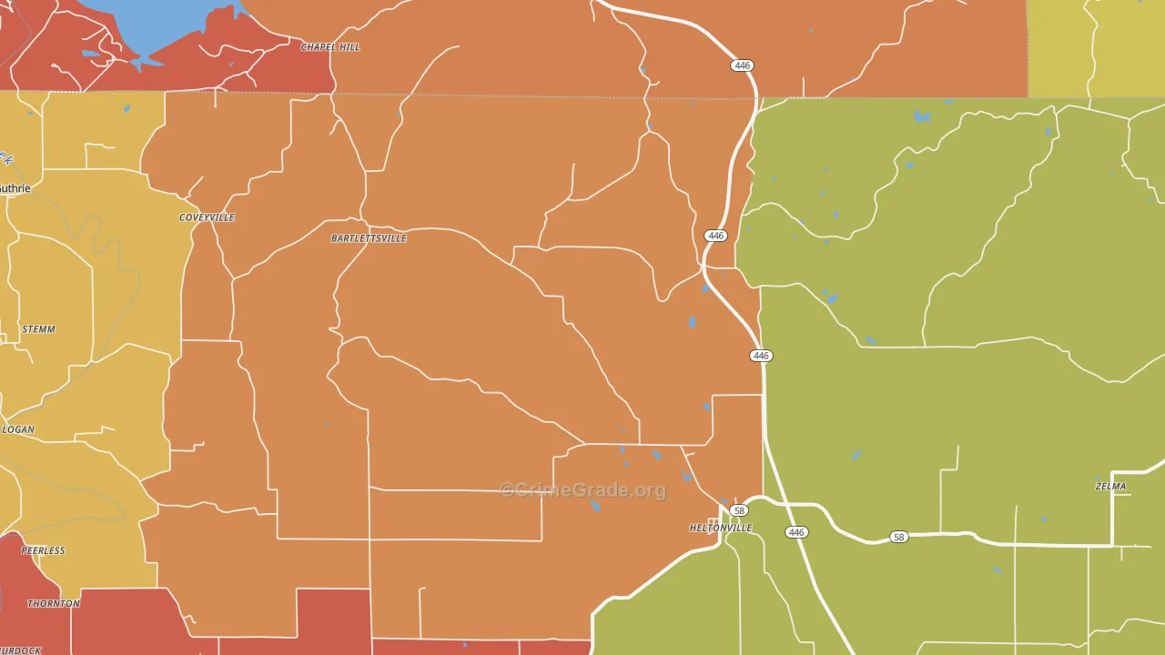 Heltonville, IN Map of Vandalism Rates