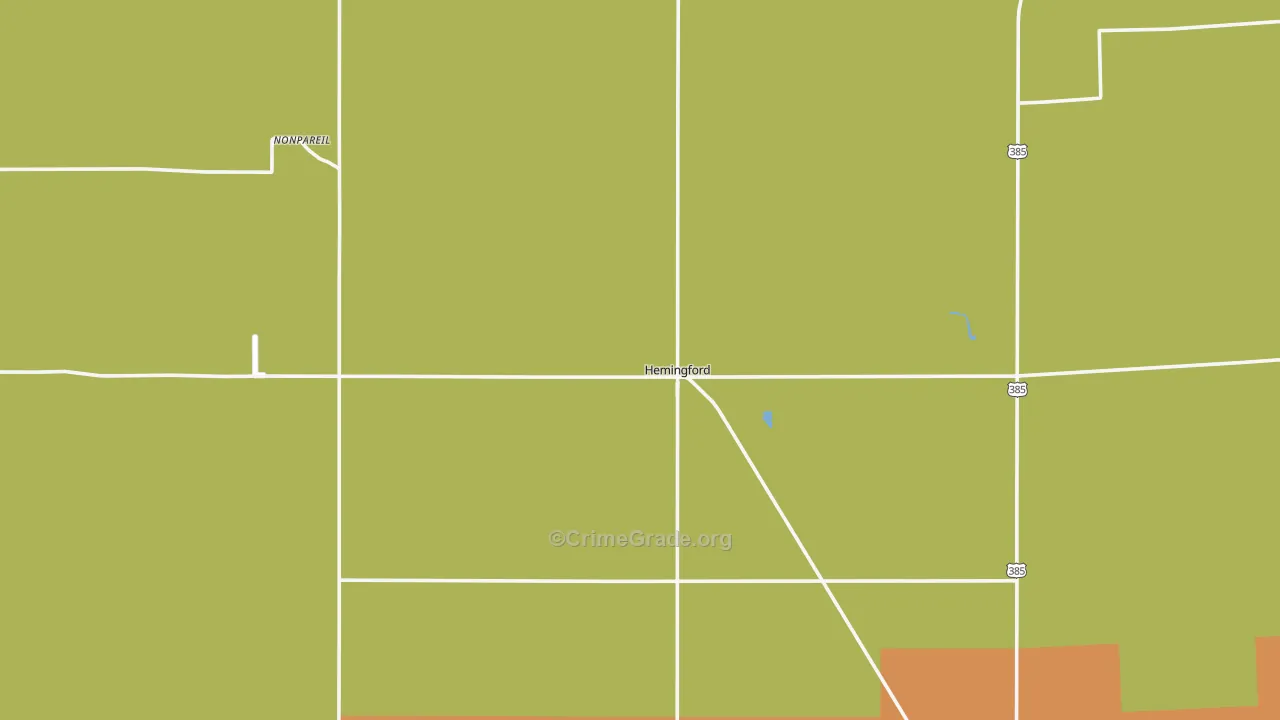 Hemingford, NE Map of Vandalism Rates