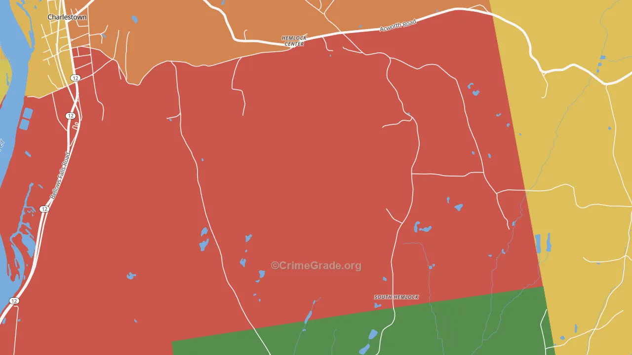 Hemlock Center, NH Map of Vandalism Rates