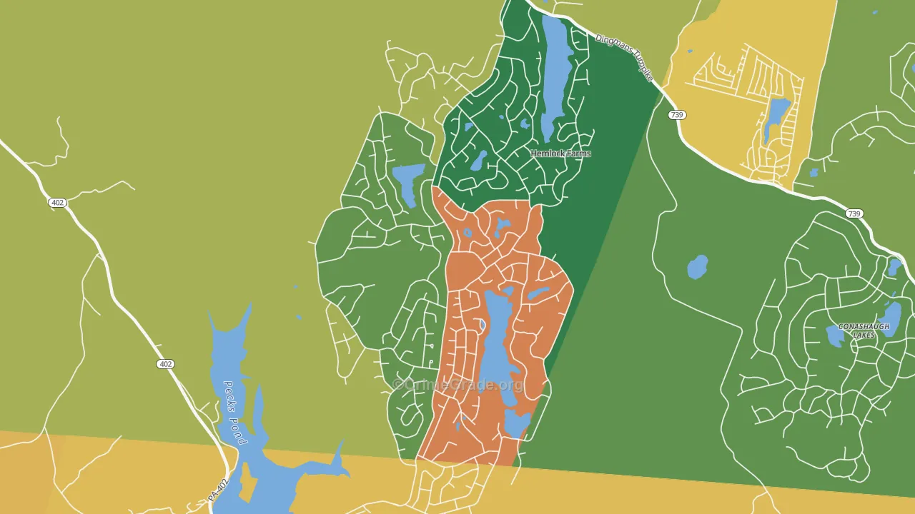 Hemlock Farms, PA Map of Vandalism Rates