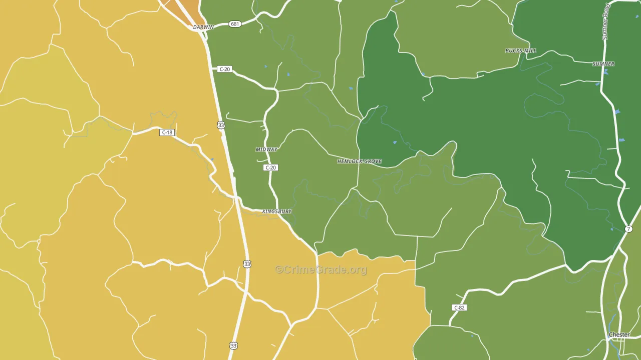 Hemlock Grove, OH Map of Vandalism Rates